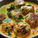 Thai Chicken Meatballs in Coconut Curry Sauce