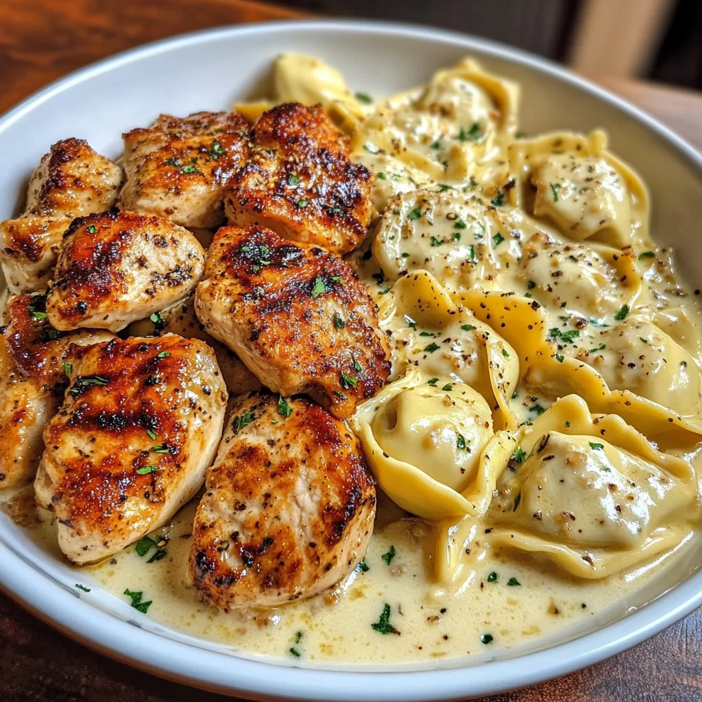 Velvety Cajun Chicken Tortellini with Three-Cheese Sauce