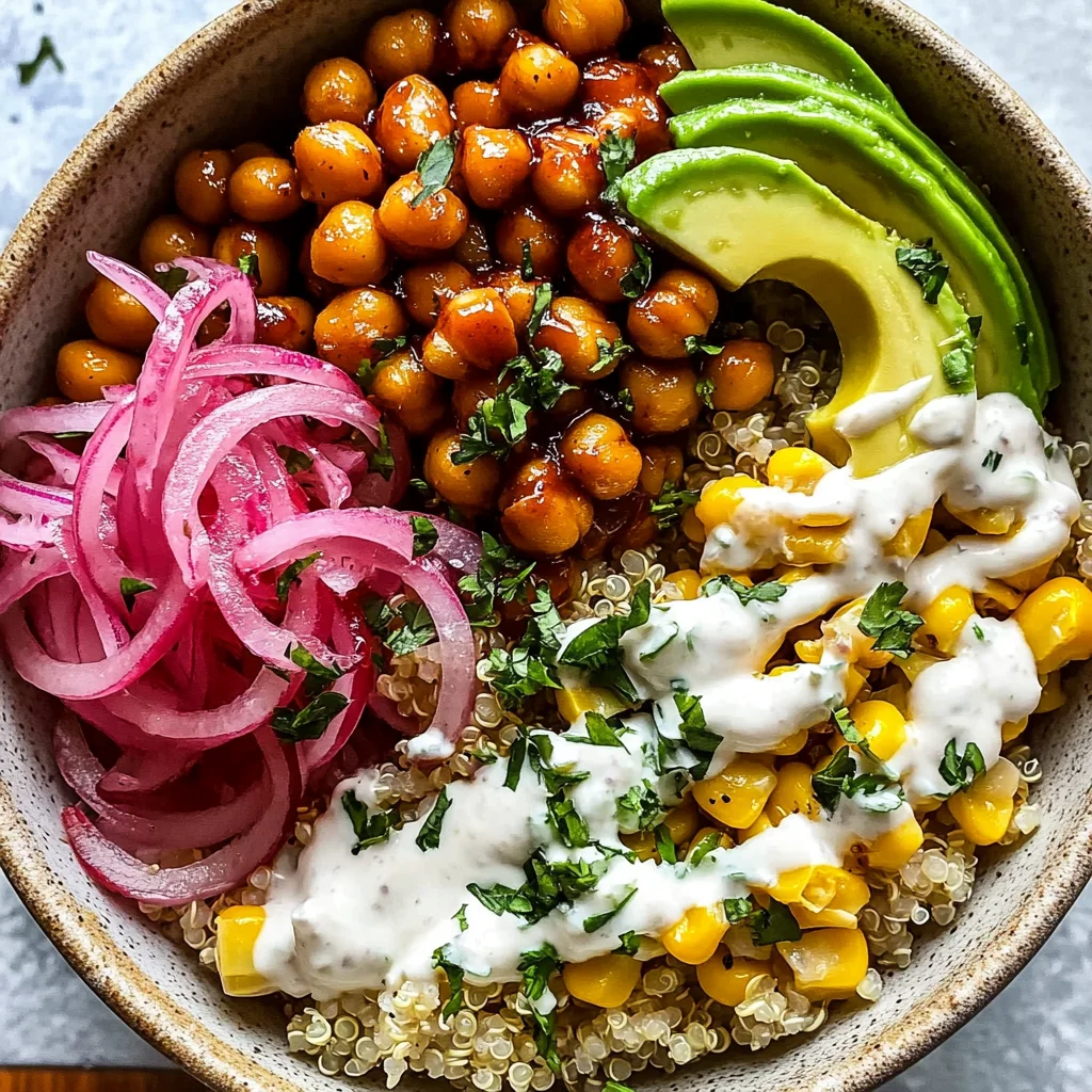 BBQ Ranch Chickpea Quinoa Bowls