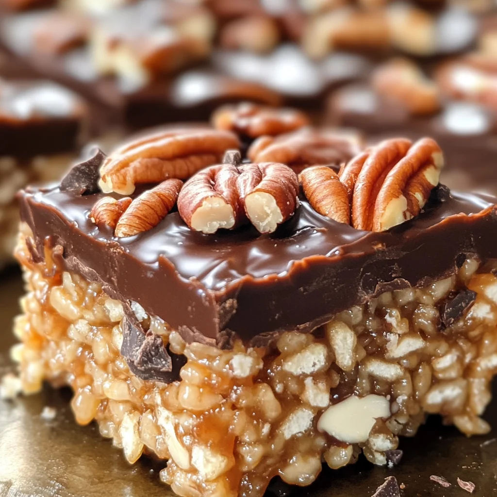 Caramel Turtle Rice Krispie Treats