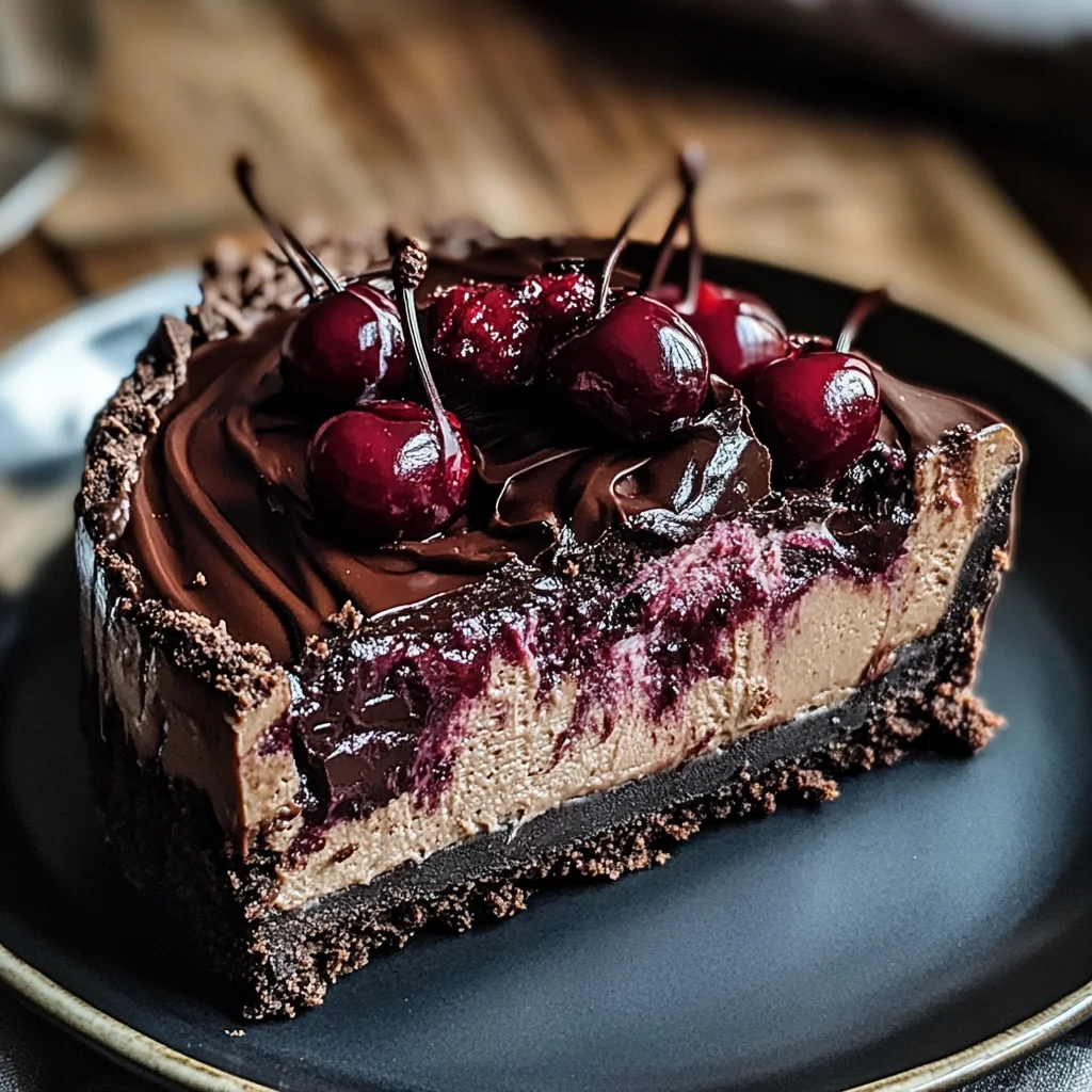 Dark Chocolate Cherry Cheesecake