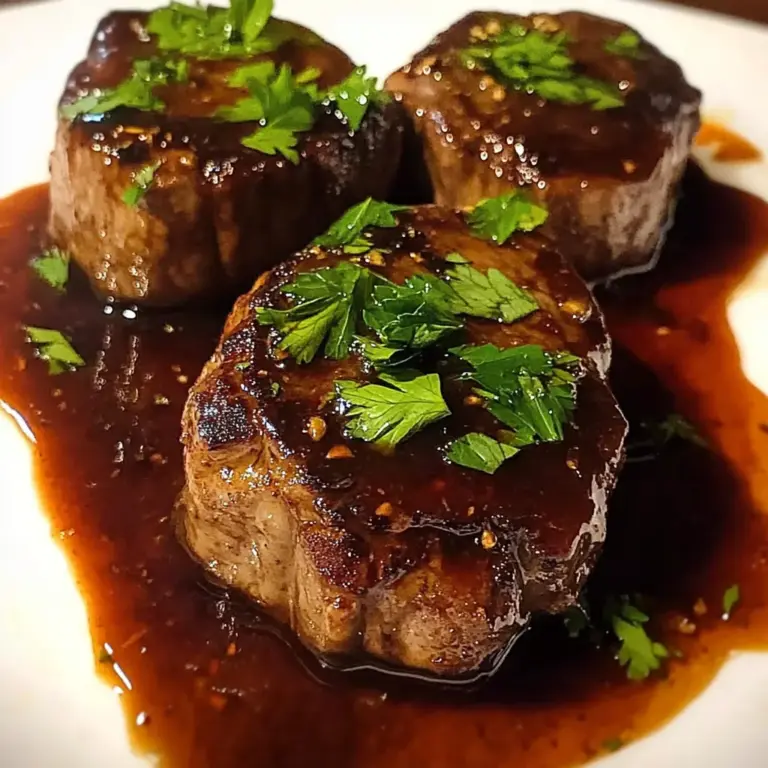 Filet Mignon with Red apple vinegar Sauce
