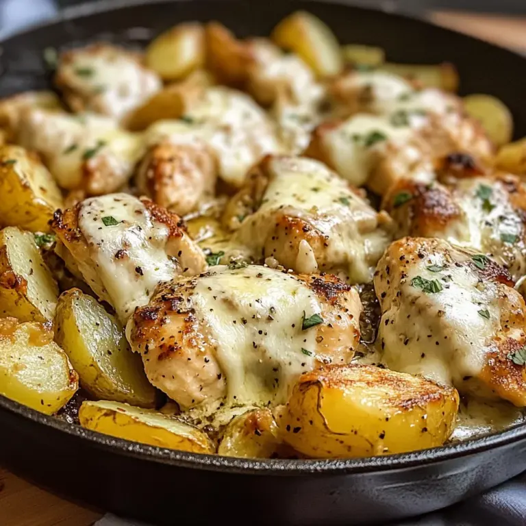 Garlic Parmesan Chicken and Potatoes Skillet