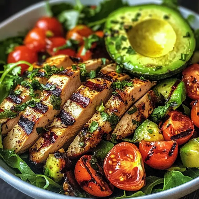 Grilled Chicken and Avocado Salad Bowl