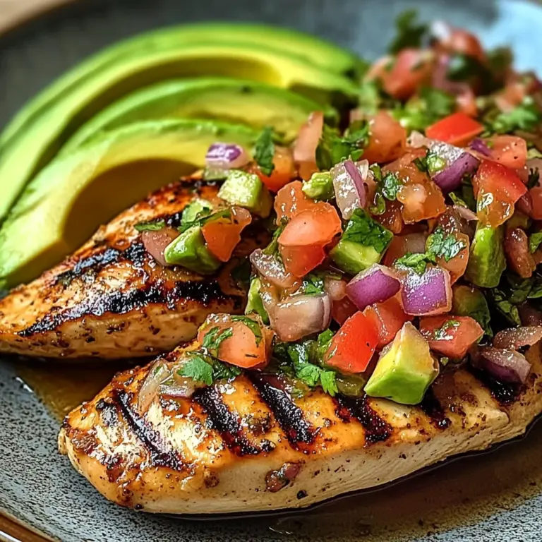 Grilled Chili-Lime Chicken with Avocado & Red Onion Salsa