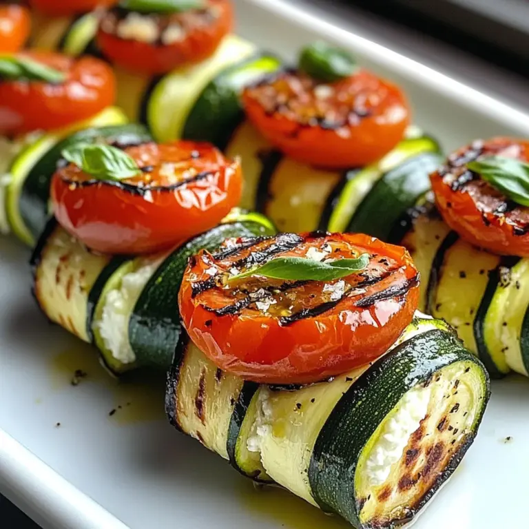 Grilled Zucchini Rollups with Lemon-Basil Ricotta & Slow Roasted Tomatoes