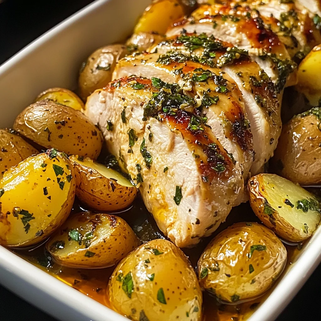 Herb-Roasted Chicken Breast with Baby Potatoes