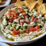 Layered Mediterranean Dip with Pita Chips