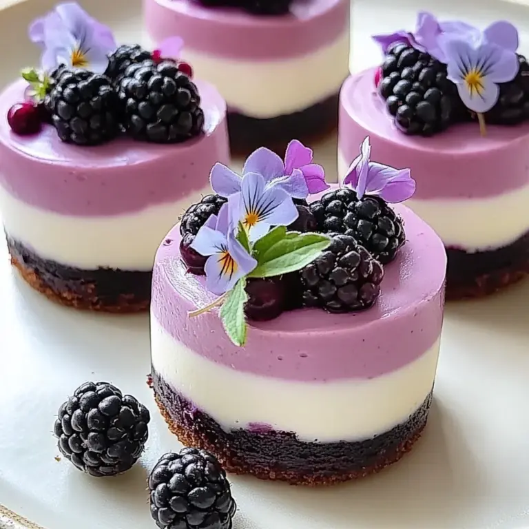 Mini Blackberry Mousse Cakes
