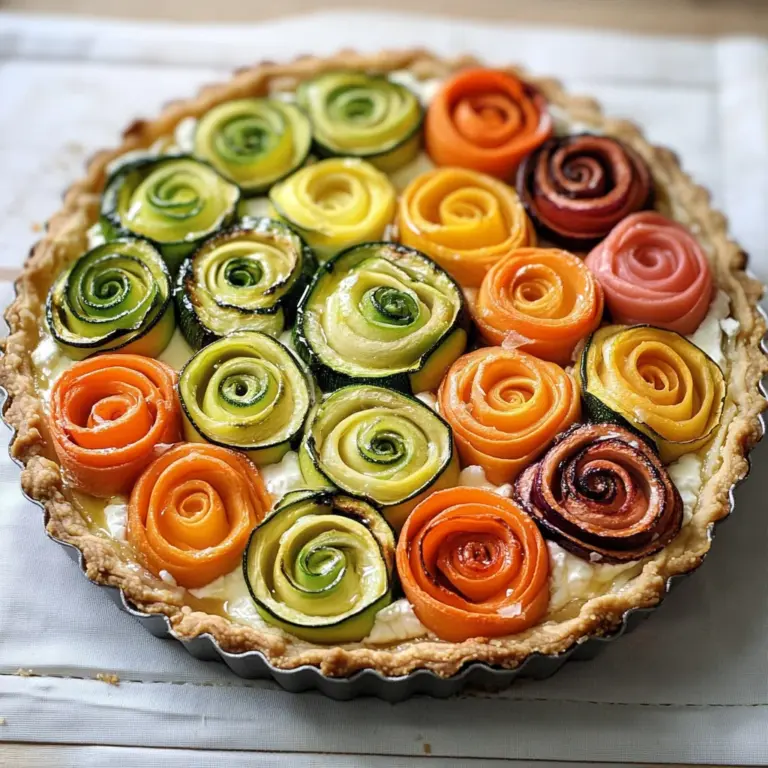 Rainbow Rose Veggie Tart