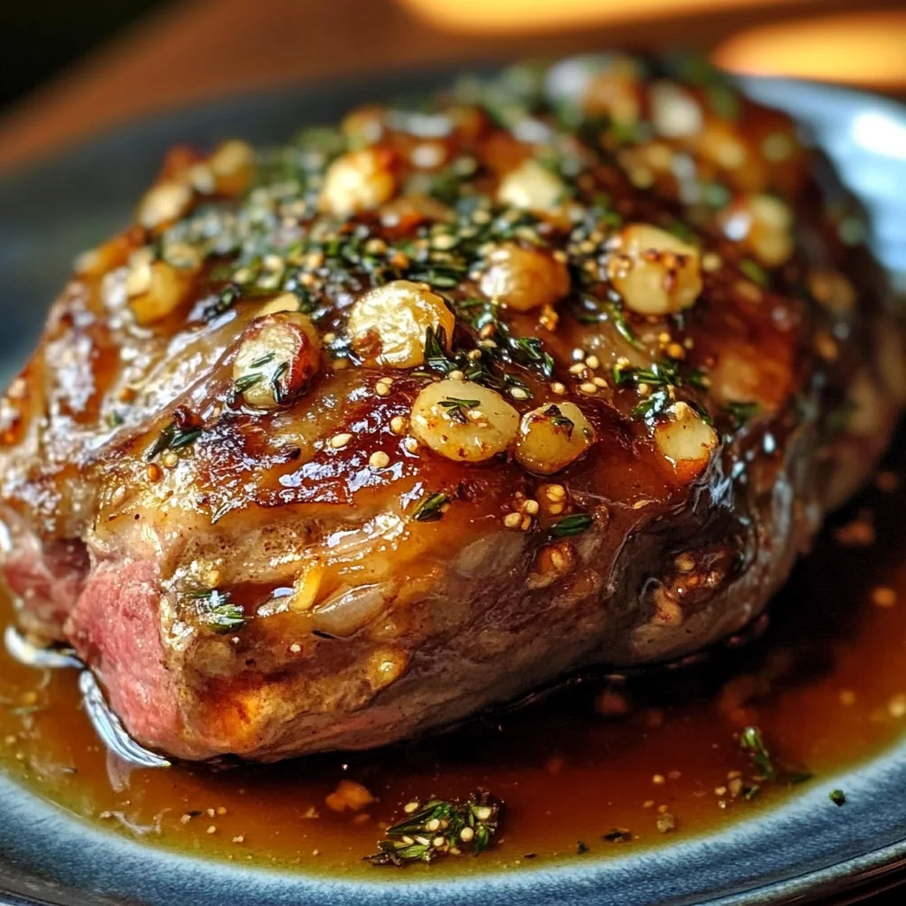 Roasted Lamb Leg with Honey-Dijon Glaze