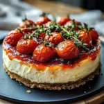 Savory Cheesecake with Roasted Tomato Jam & Parmesan Crust