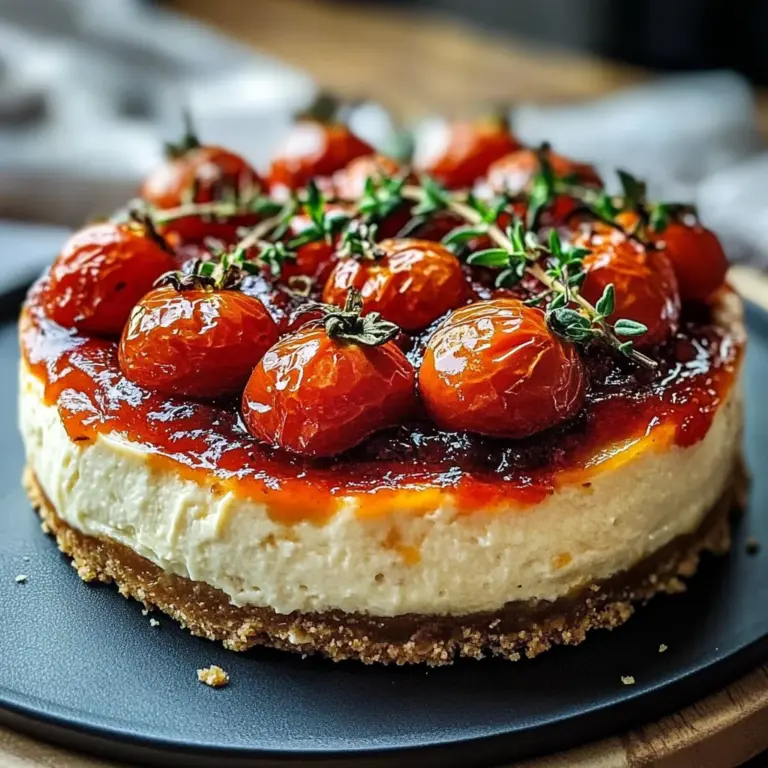 Savory Cheesecake with Roasted Tomato Jam & Parmesan Crust