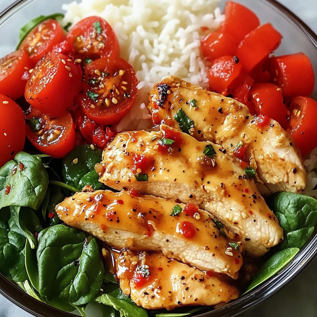 Spicy Honey Garlic Chicken Meal Prep Bowl