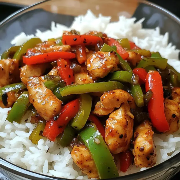 Spicy Pepper Chicken Stir-Fry with Rice