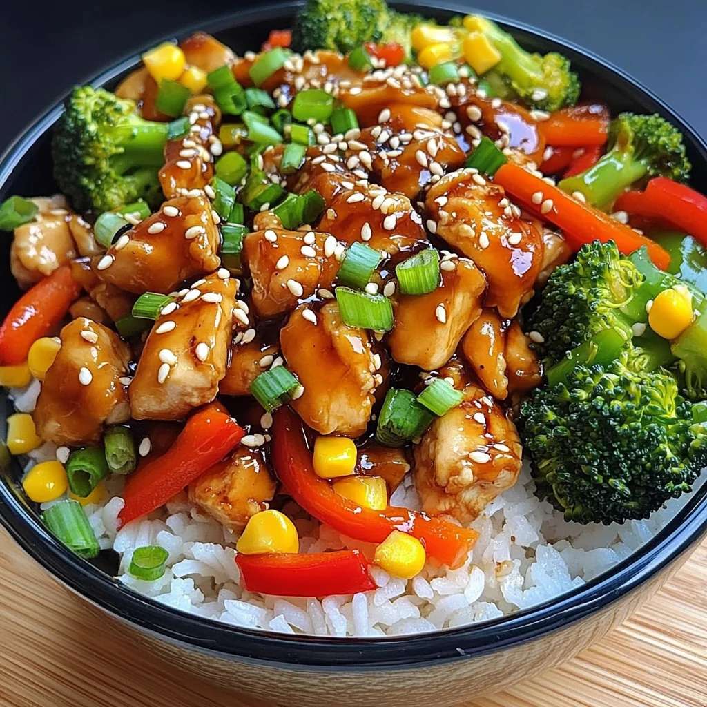 Sticky Teriyaki Chicken Stir-Fry Bowl