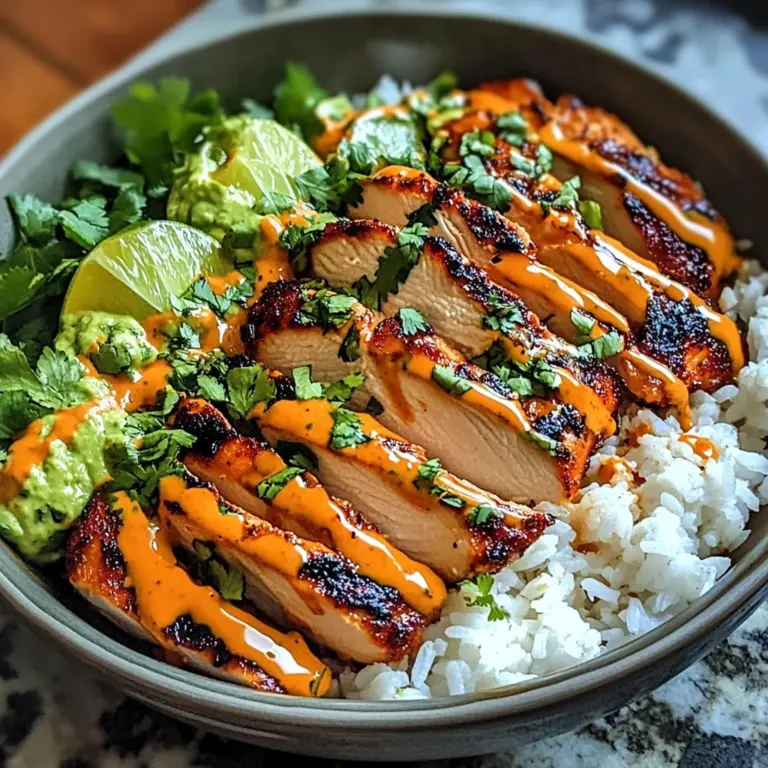 Sweet Chili Chicken Bowl with Coconut Lime Drizzle