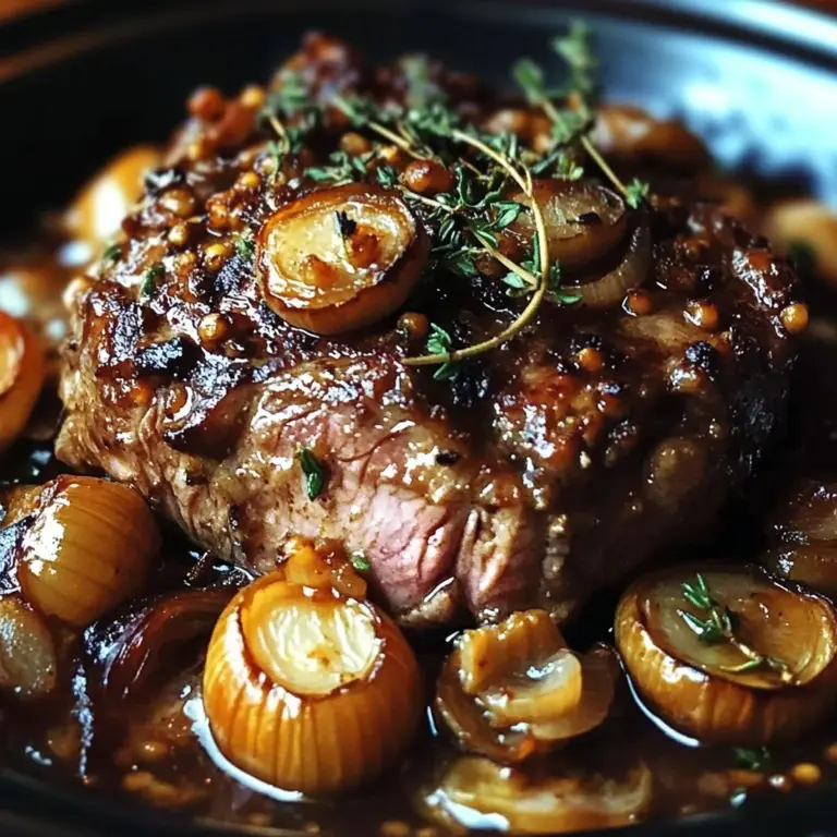 Braised Lamb Shoulder with Lions Mane Mushrooms and Thyme