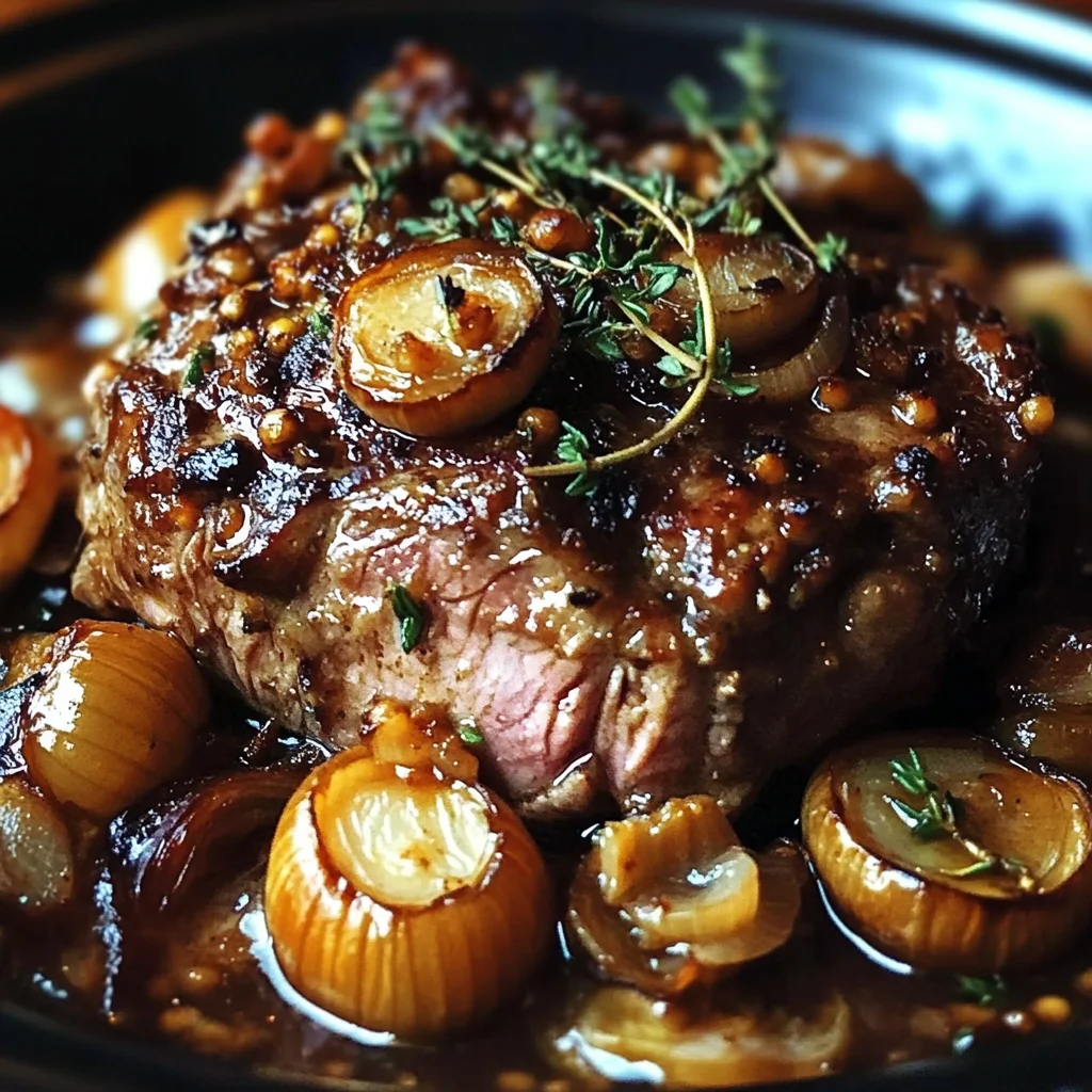 Braised Lamb Shoulder with Lions Mane Mushrooms and Thyme