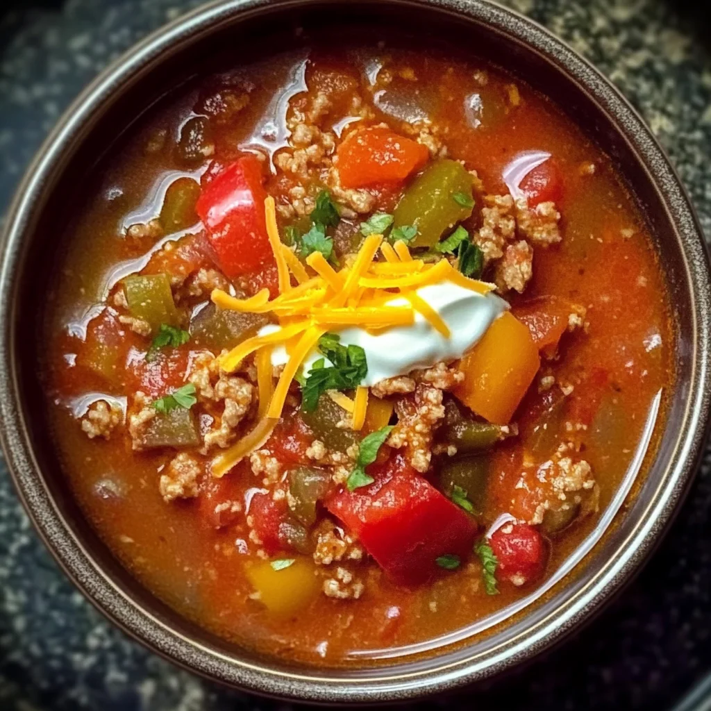 Crock Pot Stuffed Pepper Soup