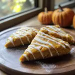 Fresh Milled Pumpkin Scones with Spiced Pumpkin Drizzle