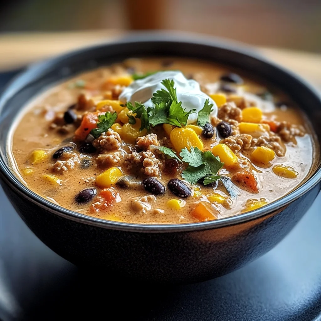 High Protein Creamy Taco Soup