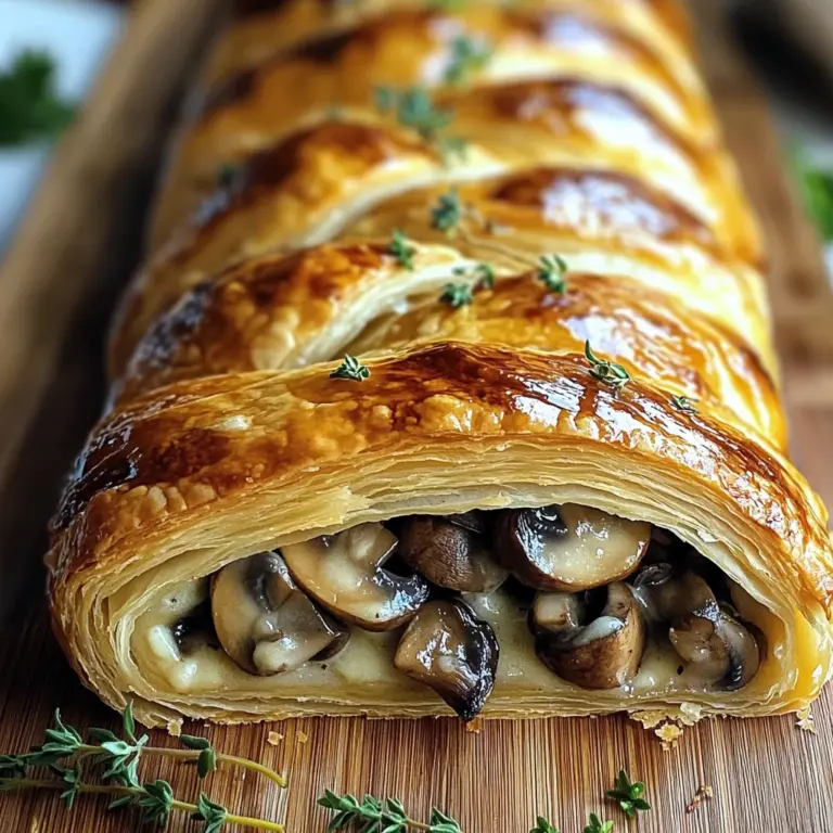 Irresistibly Easy Savory Mushroom & Gruyère Puff Pastry Braid
