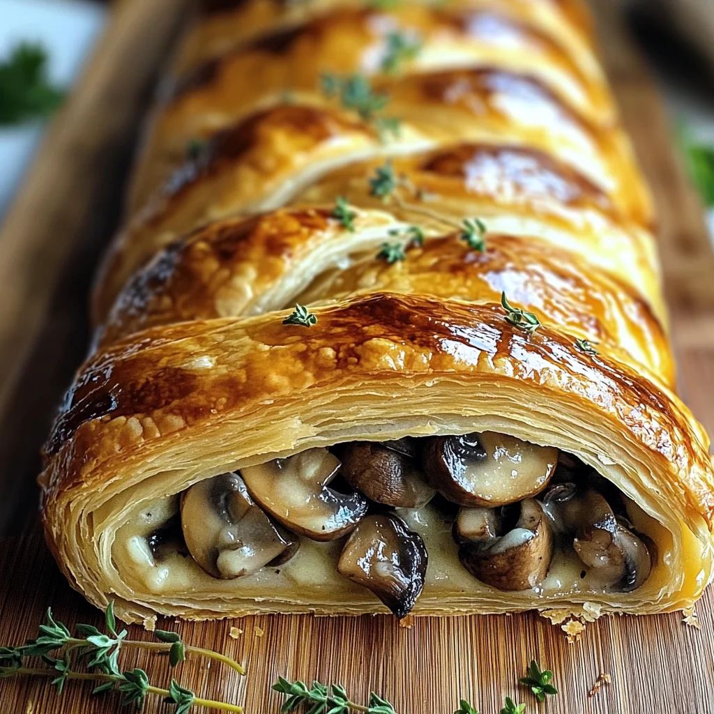 Irresistibly Easy Savory Mushroom & Gruyère Puff Pastry Braid