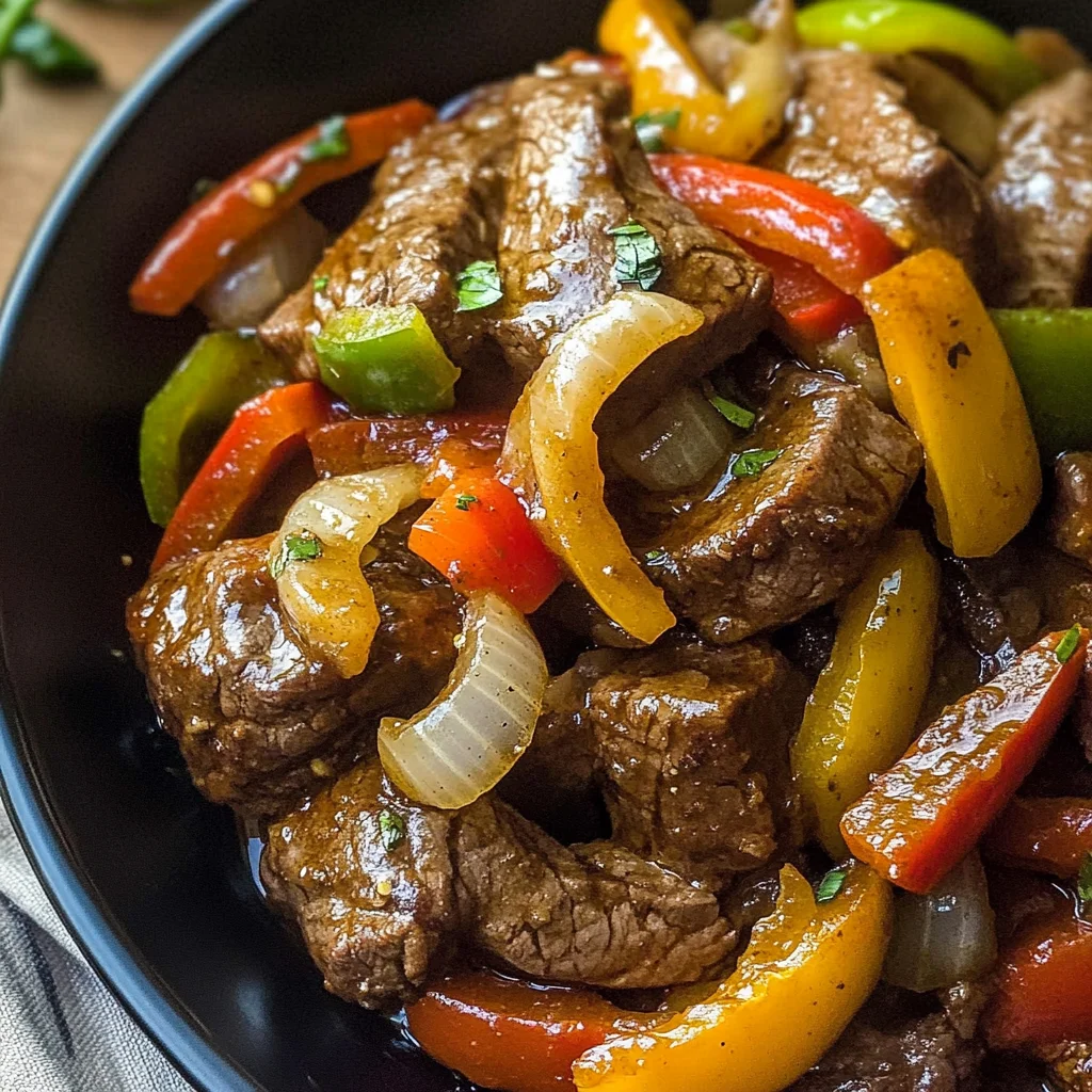 Slow Cooker Pepper Steak Recipe