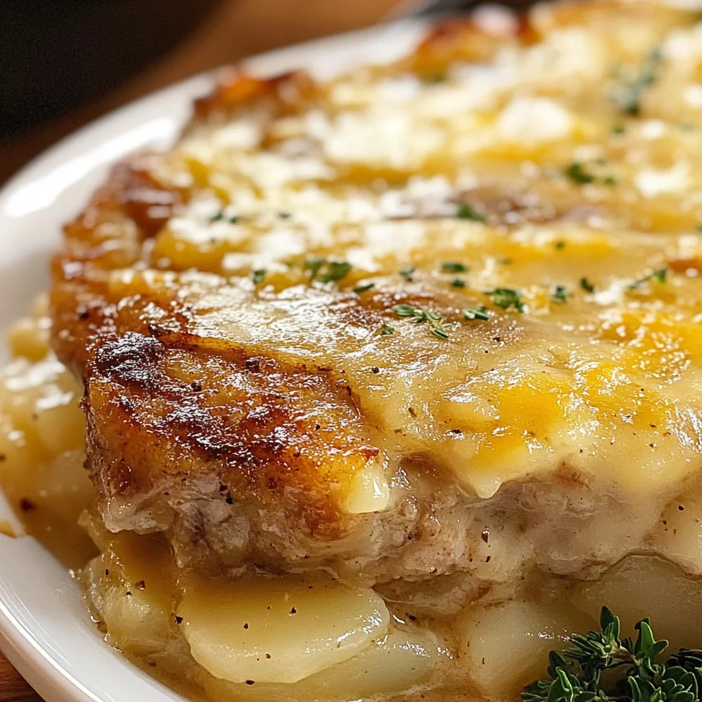 Smothered Pork Chop Scalloped Potato Casserole