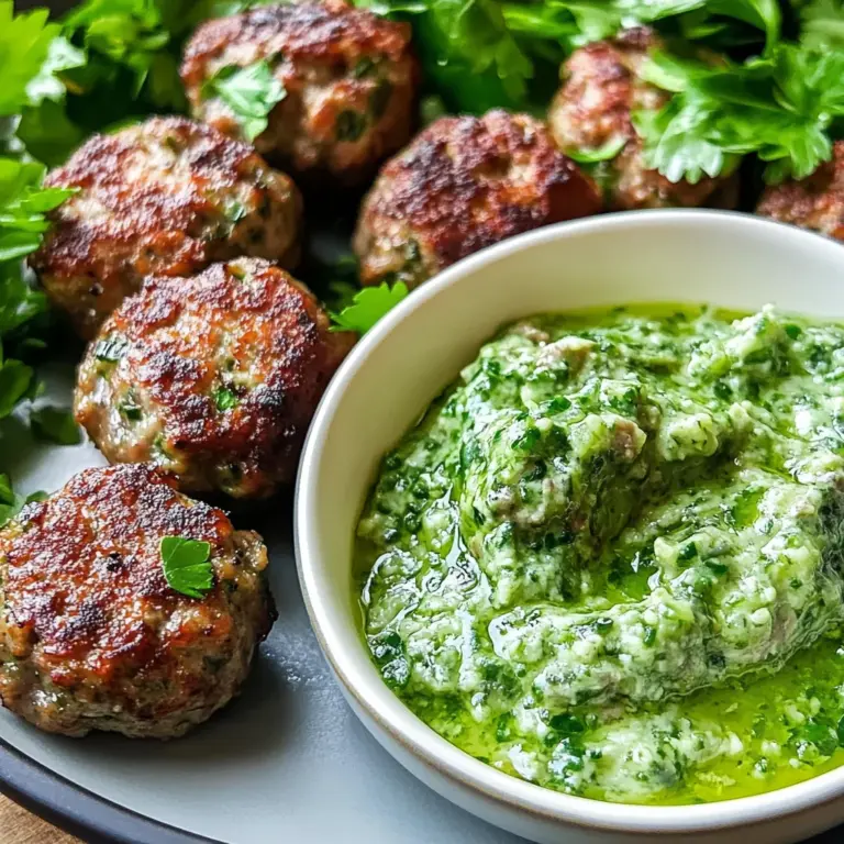 Spicy Lamb Meatballs With Green Dip Recipe