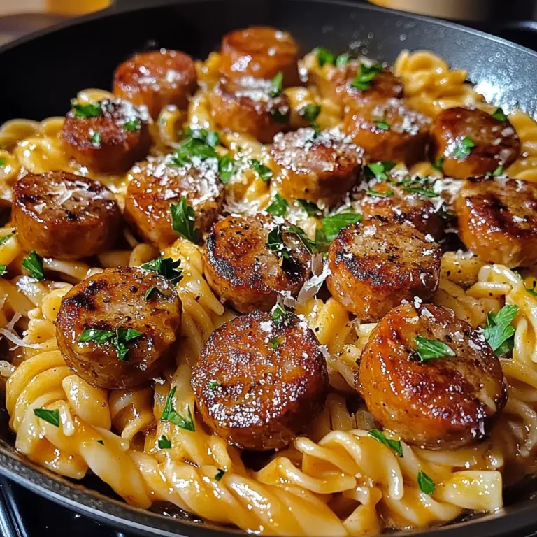Sticky Honey Garlic Sausage Pasta Skillet: A Flavorful One-Pan Wonder