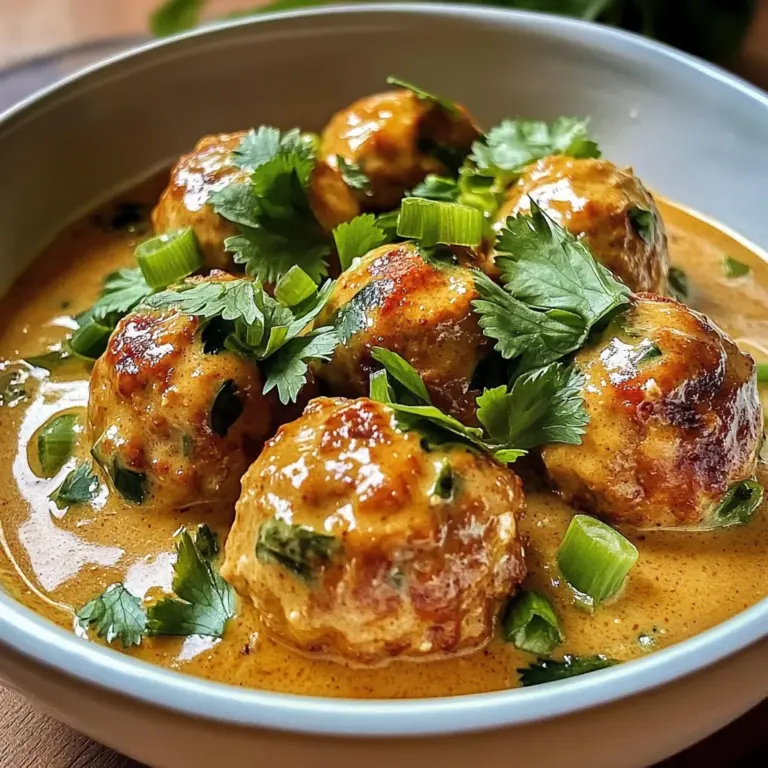 Thai Chicken Meatballs in Creamy Coconut Curry