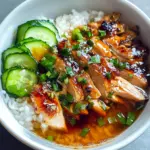 Caramelised Soy Chicken in Garlic Ginger Broth with Rice
