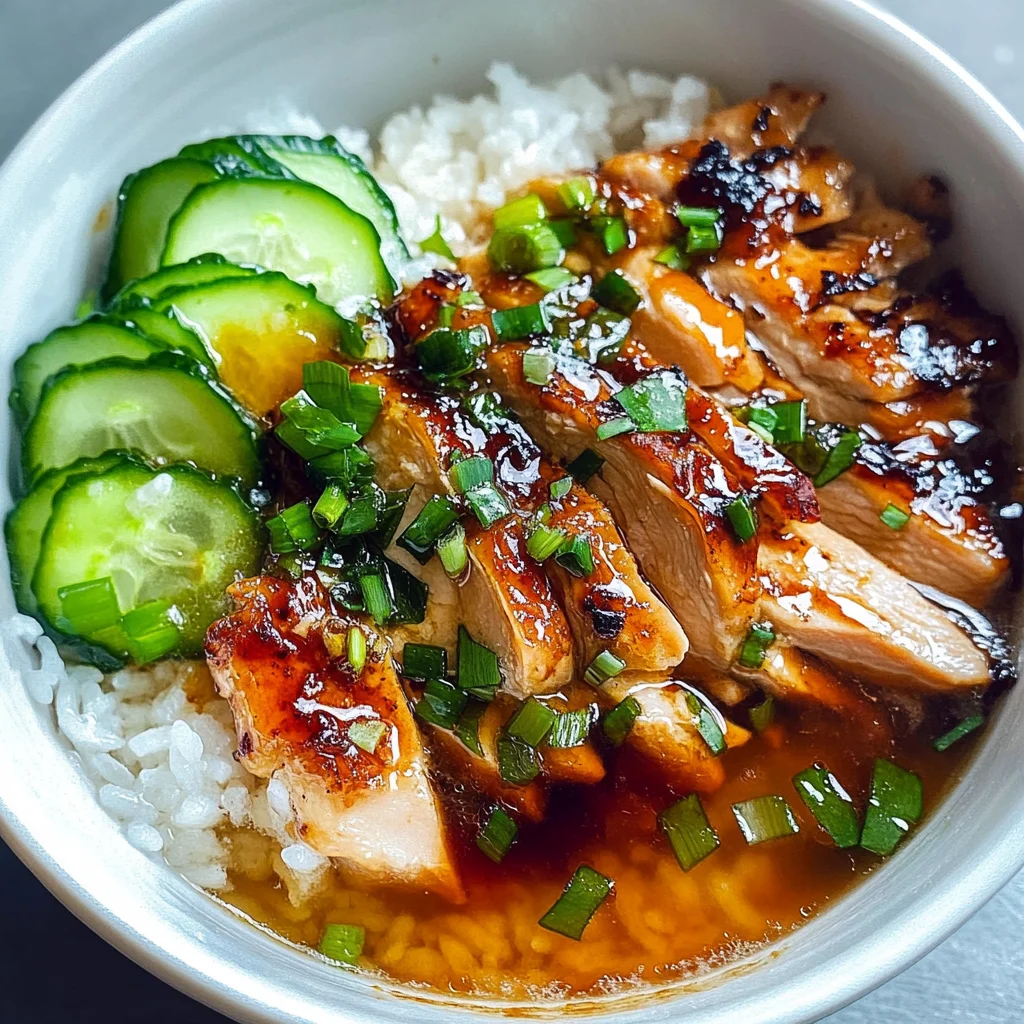 Caramelised Soy Chicken in Garlic Ginger Broth with Rice