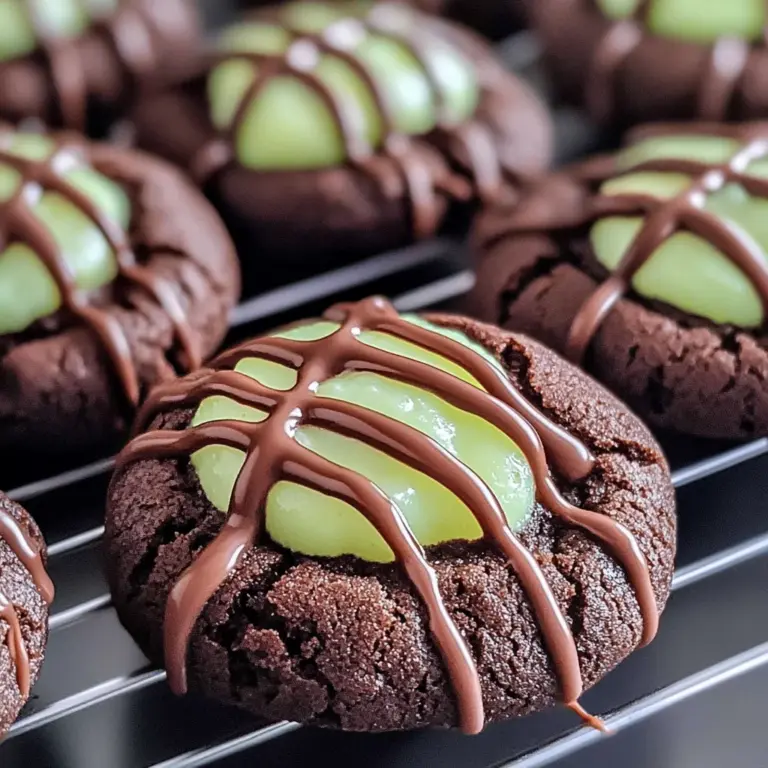Chocolate Mint Thumbprint Cookies