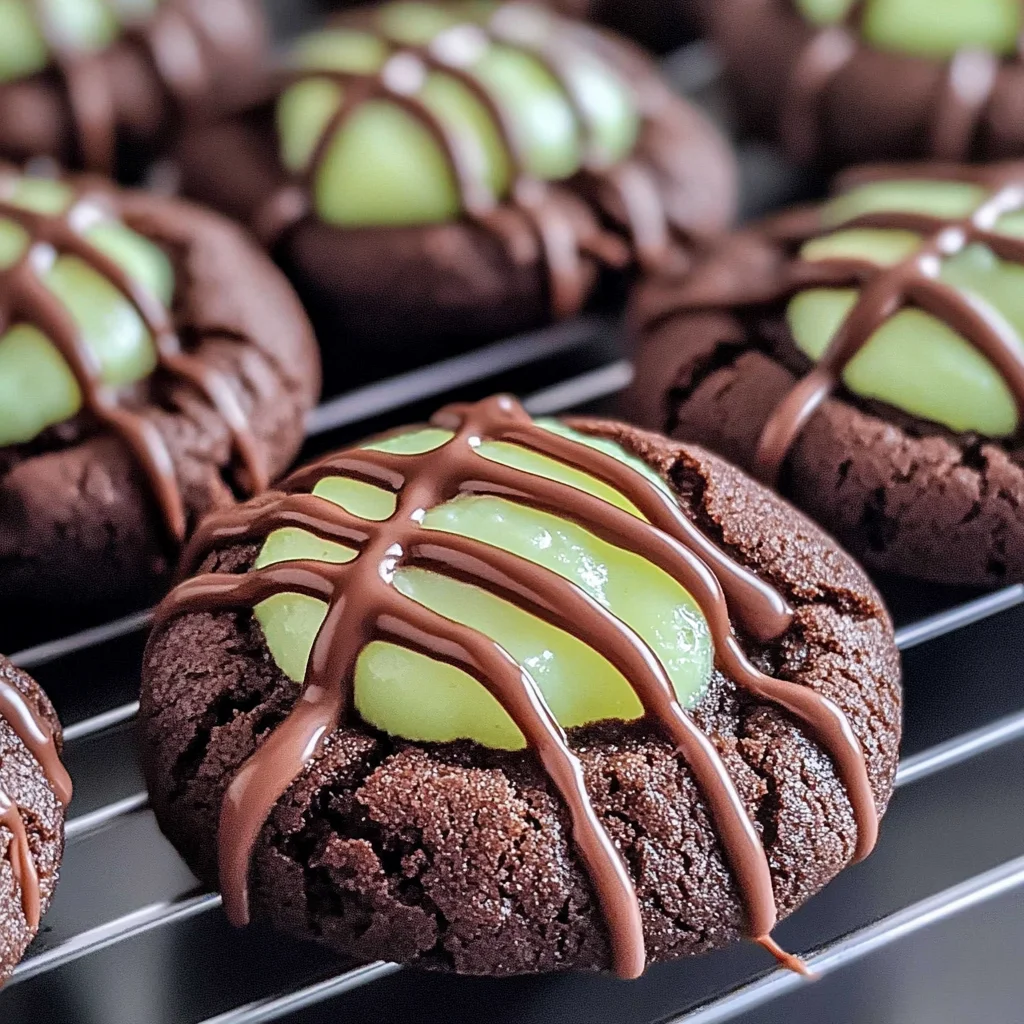 Chocolate Mint Thumbprint Cookies