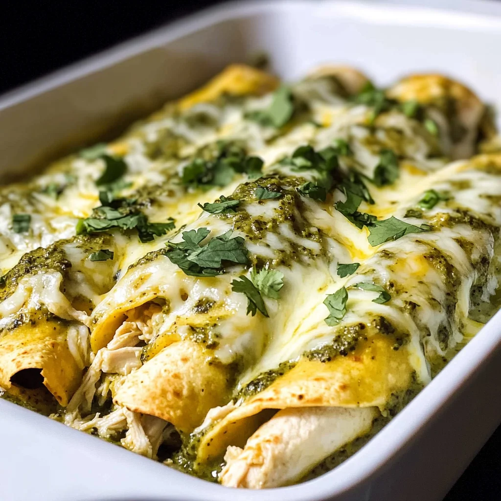 Creamy Poblano Chicken Enchiladas