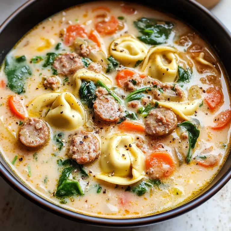 Crockpot Tortellini Soup with Sausage