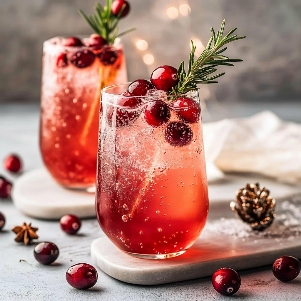 Festive Christmas Cranberry Spritzer