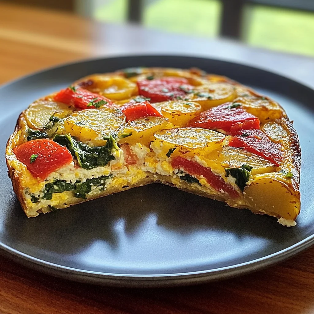 Frittata with Potatoes, Red Peppers, and Spinach Recipe