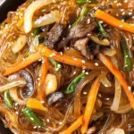 Japchae (Korean Glass Noodle Stir Fry)