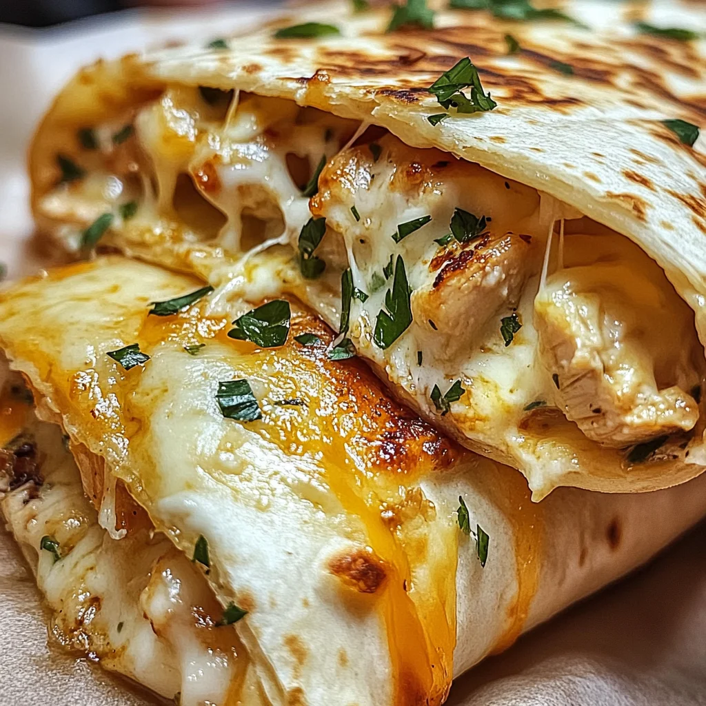 Ooey-Gooey Cheesy Garlic Chicken Wraps You’ll Love!