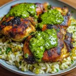 Peruvian Chicken And Rice with Green Sauce