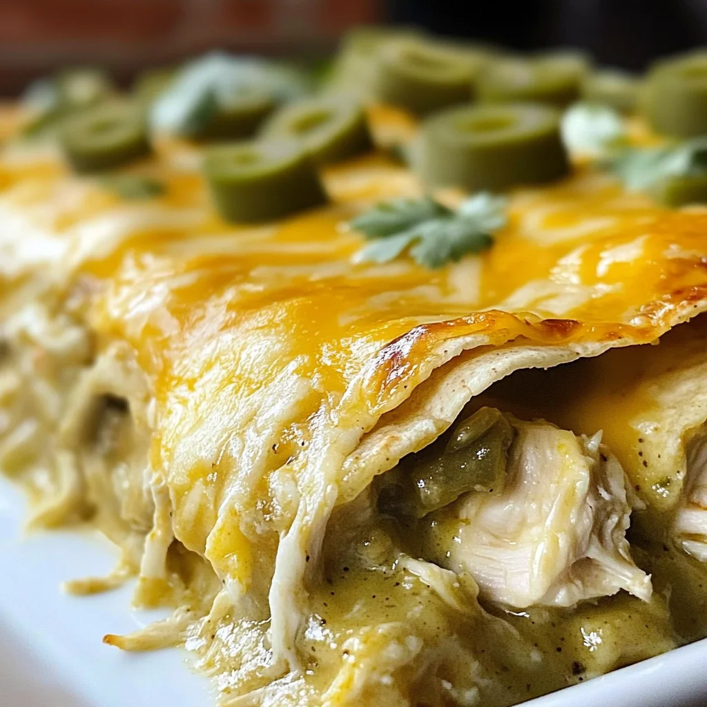 Quick and Easy Green Chile Chicken Enchilada Casserole