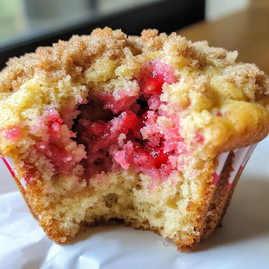 Bakery-Style Fresh Strawberry Muffins with Streusel Topping