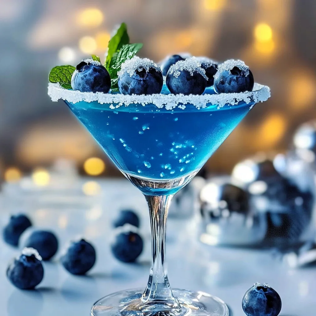 Blueberry Snow Martini Cocktail Recipe