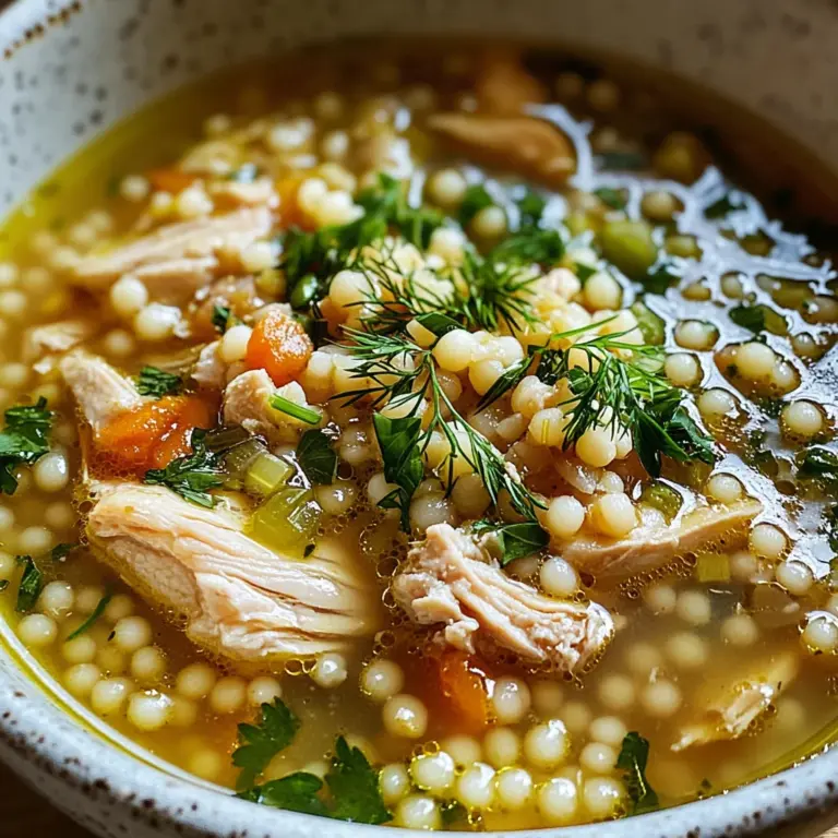 Chicken and Pearl Couscous Soup