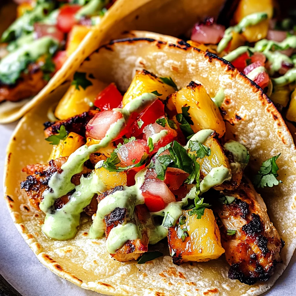 Chili Lime Chicken Tacos with Grilled Pineapple Salsa