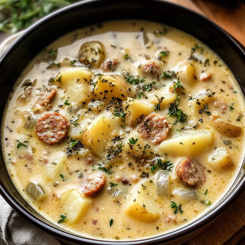 Comforting Potato and Sausage Chowder - Alrightwithme